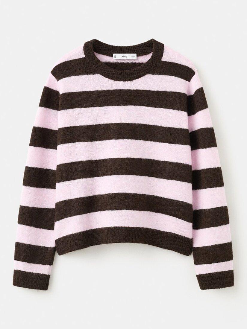 Product image 5 of 6, which shows Mango Arbol Stripe Jumper, Pink, L