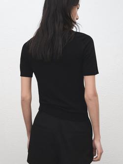 Mango Basic Short Sleeve Jumper - view 2, Black