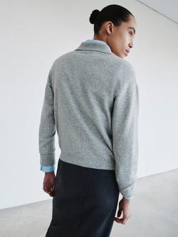 Mango Nepo Polo Neck Jumper, Pastel Grey - view 2, Pastel Grey