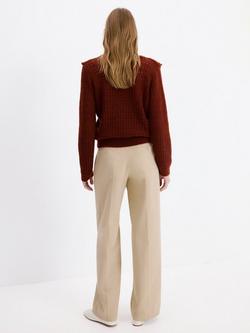 Mango Tejado Frill Jumper, Dark Orange - view 2, Dark Orange