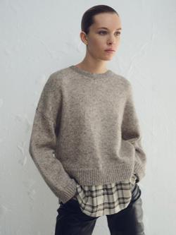 Mango Teria Shirt Hem Hoodie, Medium Brown, Medium Brown