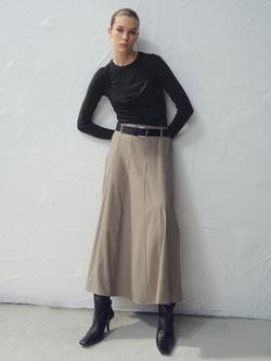 Mango Nilo Drape Neck Detail Top, Dark Grey, Dark Grey