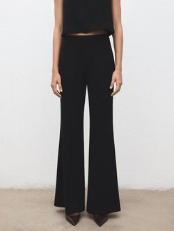 Mango Iguana Fine Knit Trousers, Black, Black