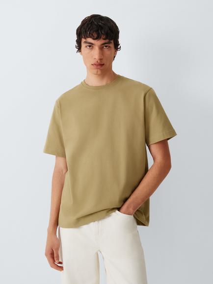 John Lewis J. Lewis The Heavyweight Organic Cotton T-Shirt, Light Olive, Light Olive