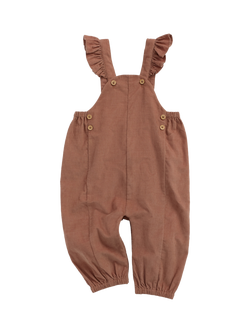 MORI Baby Cotton Corduroy Dungarees, Mocha Mousse, Mocha Mousse