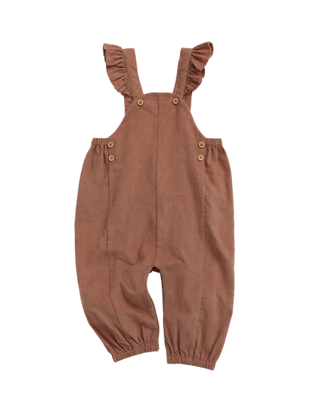 MORI Baby Cotton Corduroy Dungarees, Mocha Mousse, Mocha Mousse