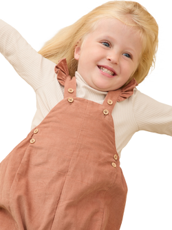 MORI Baby Cotton Corduroy Dungarees, Mocha Mousse - view 2, Mocha Mousse