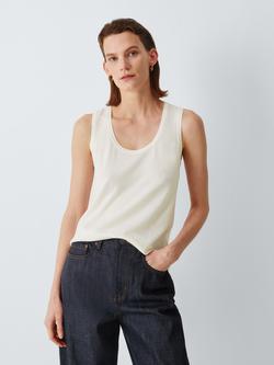 J. Lewis Merino Wool with Silk Knit Vest, Ecru, Ecru