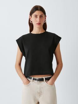 AND/OR Cap Sleeve Boxy T-Shirt, Black