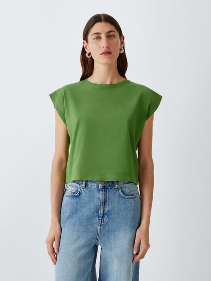 AND/OR Cap Sleeve Boxy T-Shirt, Green