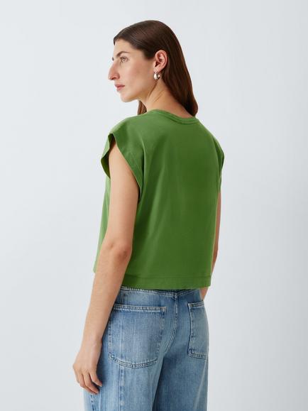 AND/OR Cap Sleeve Boxy T-Shirt - view 2, Green
