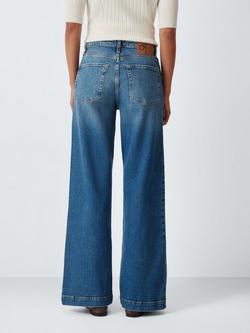 John Lewis High Waist Wide Leg Jeans - view 2, Light Blue