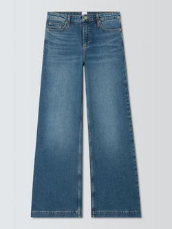 John Lewis High Waist Wide Leg Jeans, Light Blue
