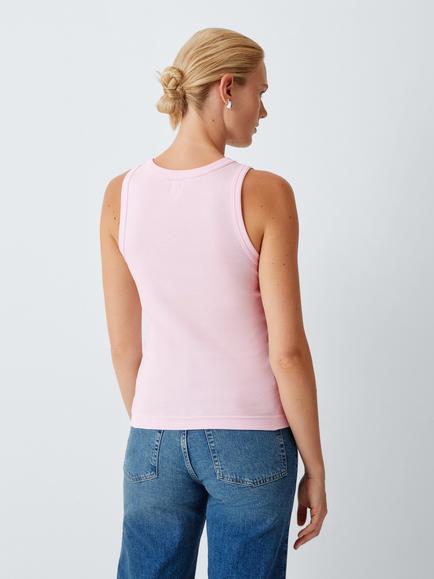 John Lewis Organic Cotton Tank Top - view 2, Pink