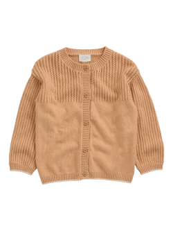 MORI Kids' Pointelle Knit Cardigan, Taupe, Taupe