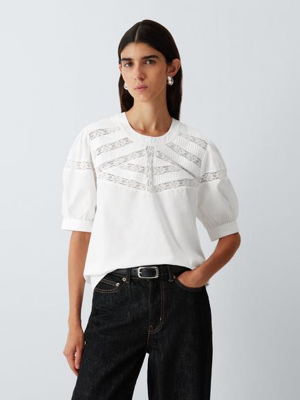 AND/OR Martha Lace Top, White
