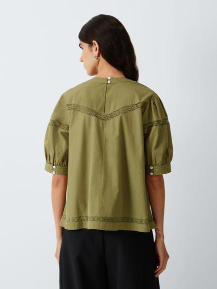 AND/OR Martha Lace Top - view 2, Khaki