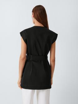 John Lewis Sleeveless V-Neck Utility Gilet, Black Beauty - view 2, Black Beauty