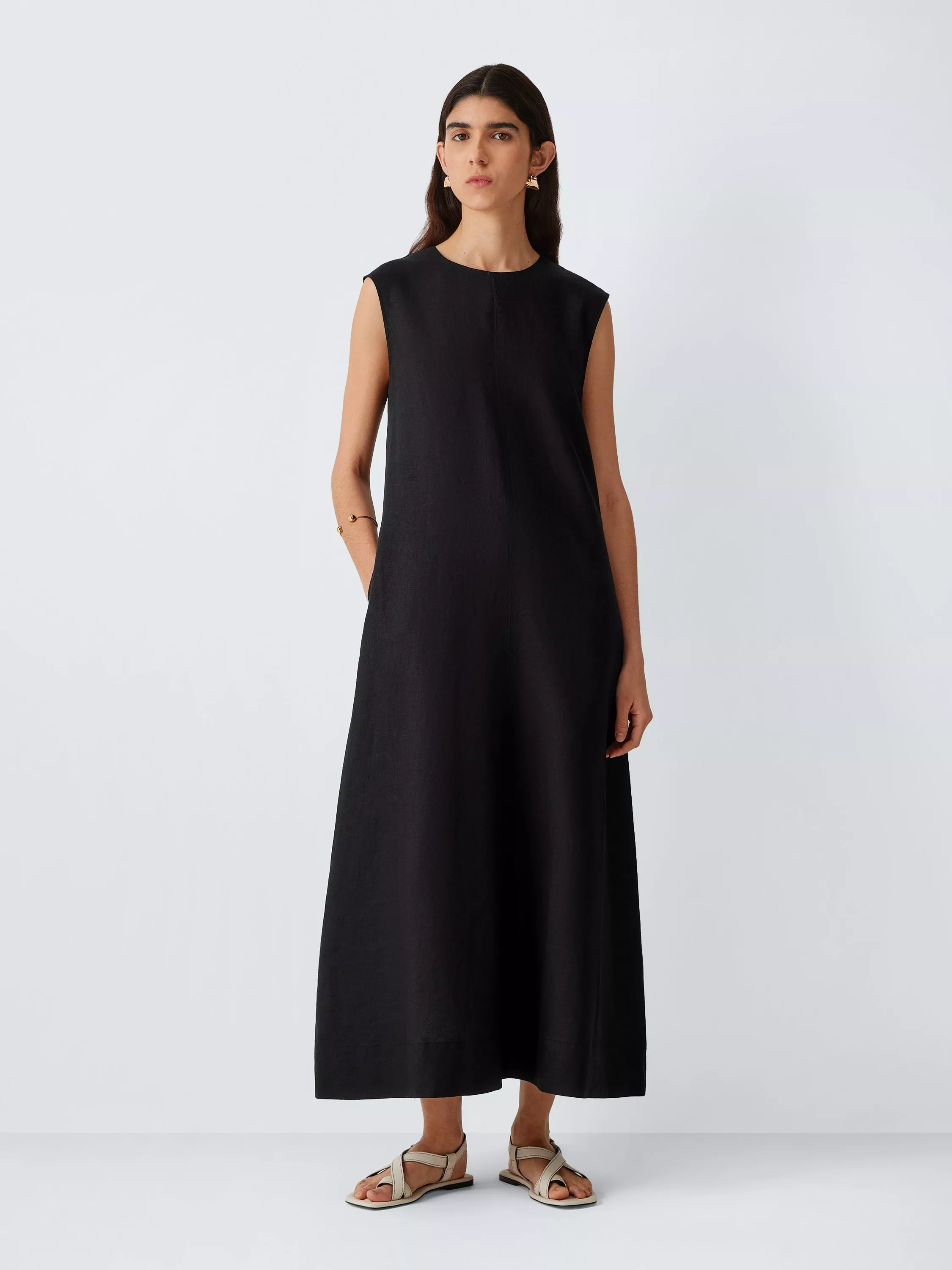 John Lewis Sleeveless Linen Maxi Dress