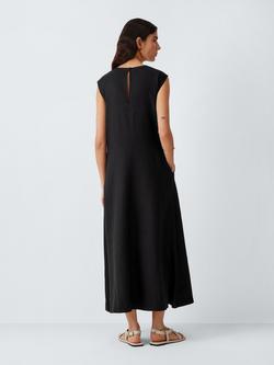 John Lewis Sleeveless Linen Midi Dress - view 2, Black