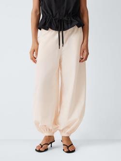 John Lewis Drawstring Waist Balloon Trousers, Light Pink, Light Pink