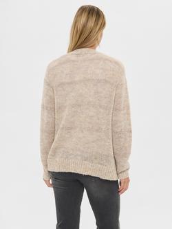 Saint Tropez Norali Textured Open Neck Cardigan, Seedpearl Melange - view 2, Seedpearl Melange