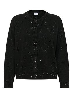 Saint Tropez Nova Crew Neck Embellished Cardigan, Black