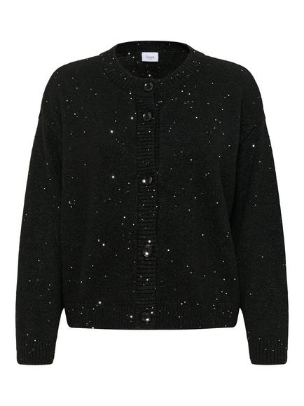 Saint Tropez Nova Crew Neck Embellished Cardigan, Black