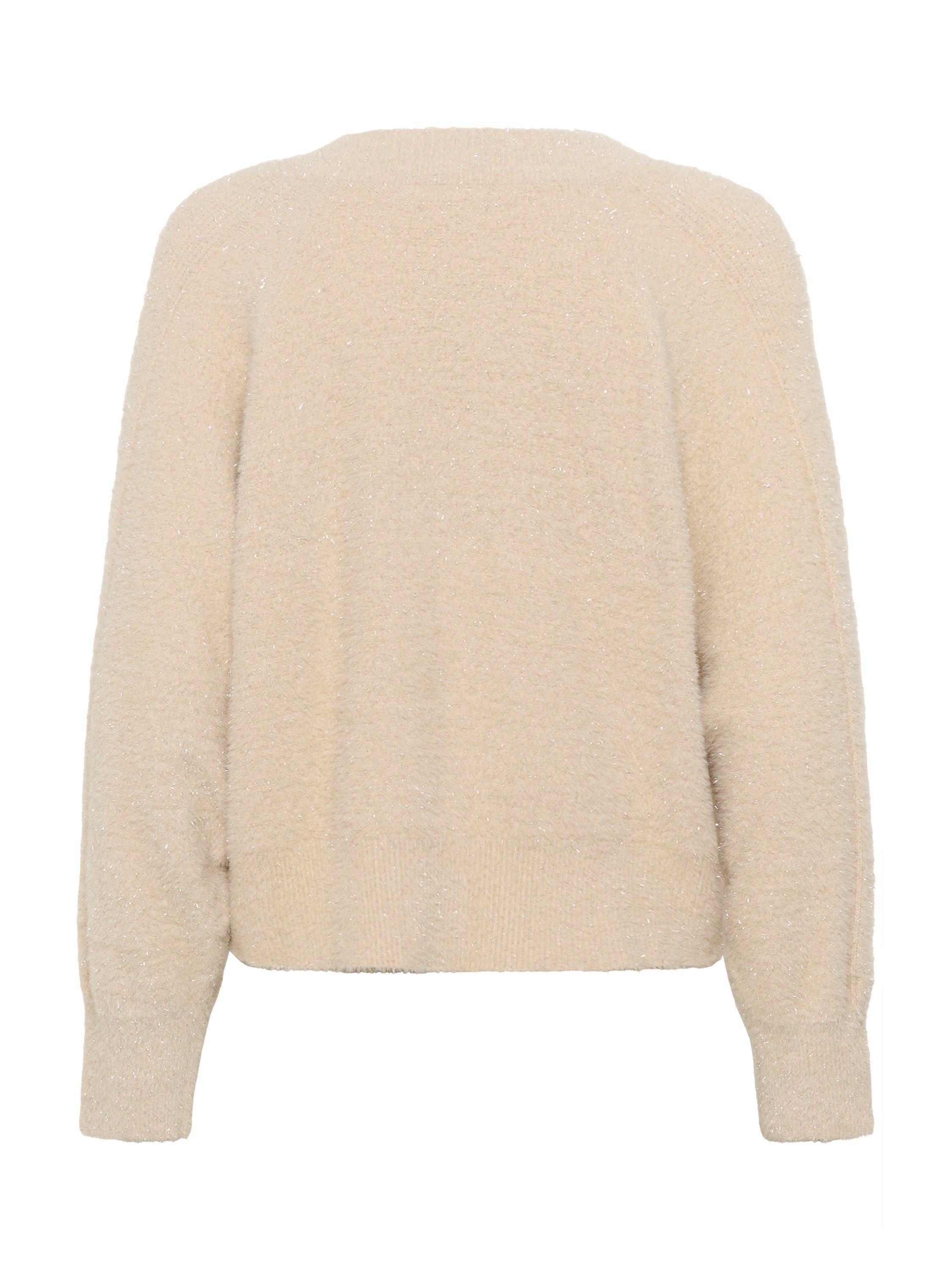 Product image 6 of 6, which shows Saint Tropez Nusha Shimmer Cardigan, Bleached Sand, XS