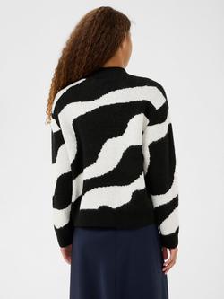 Saint Tropez Mallie Wavy Stripe Jumper, Black/White - view 2, Black/White