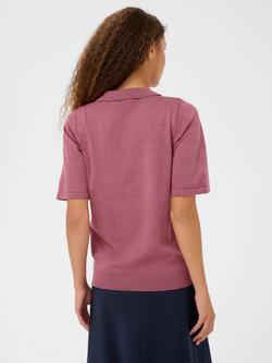 Saint Tropez Mila Short Sleeve Collar Jumper - view 2, Red Violet Melange