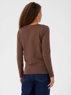 Saint Tropez Mila Scallop Trim Jumper - view 2, Fondue Fudge Melange