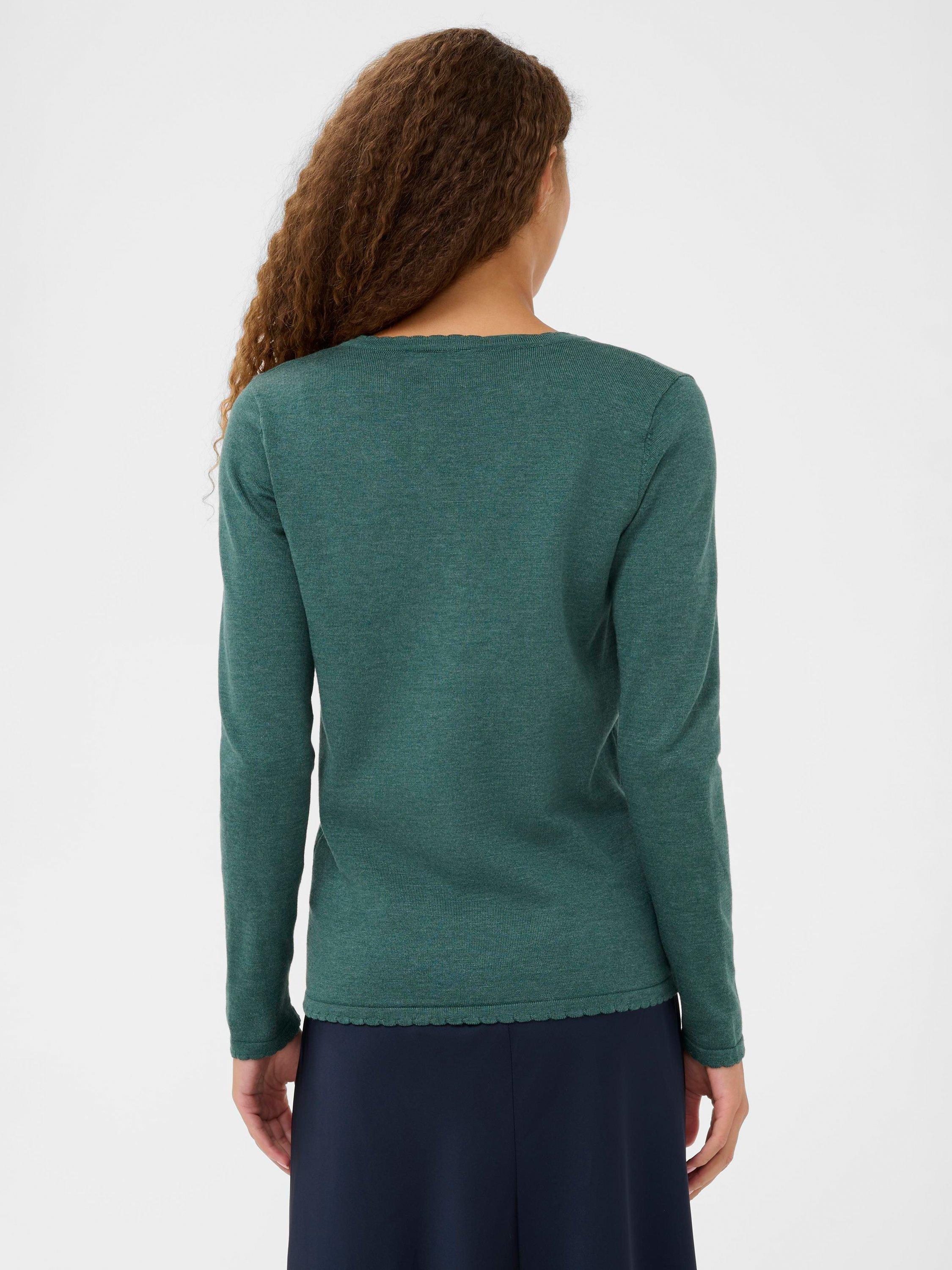 Product image 2 of 6, which shows Saint Tropez Mila Scallop Trim Jumper, June Bug Melange, XS