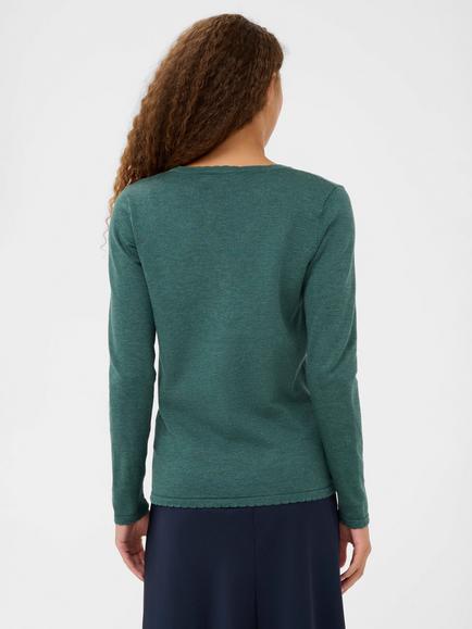 Saint Tropez Mila Scallop Trim Jumper - view 2, June Bug Melange