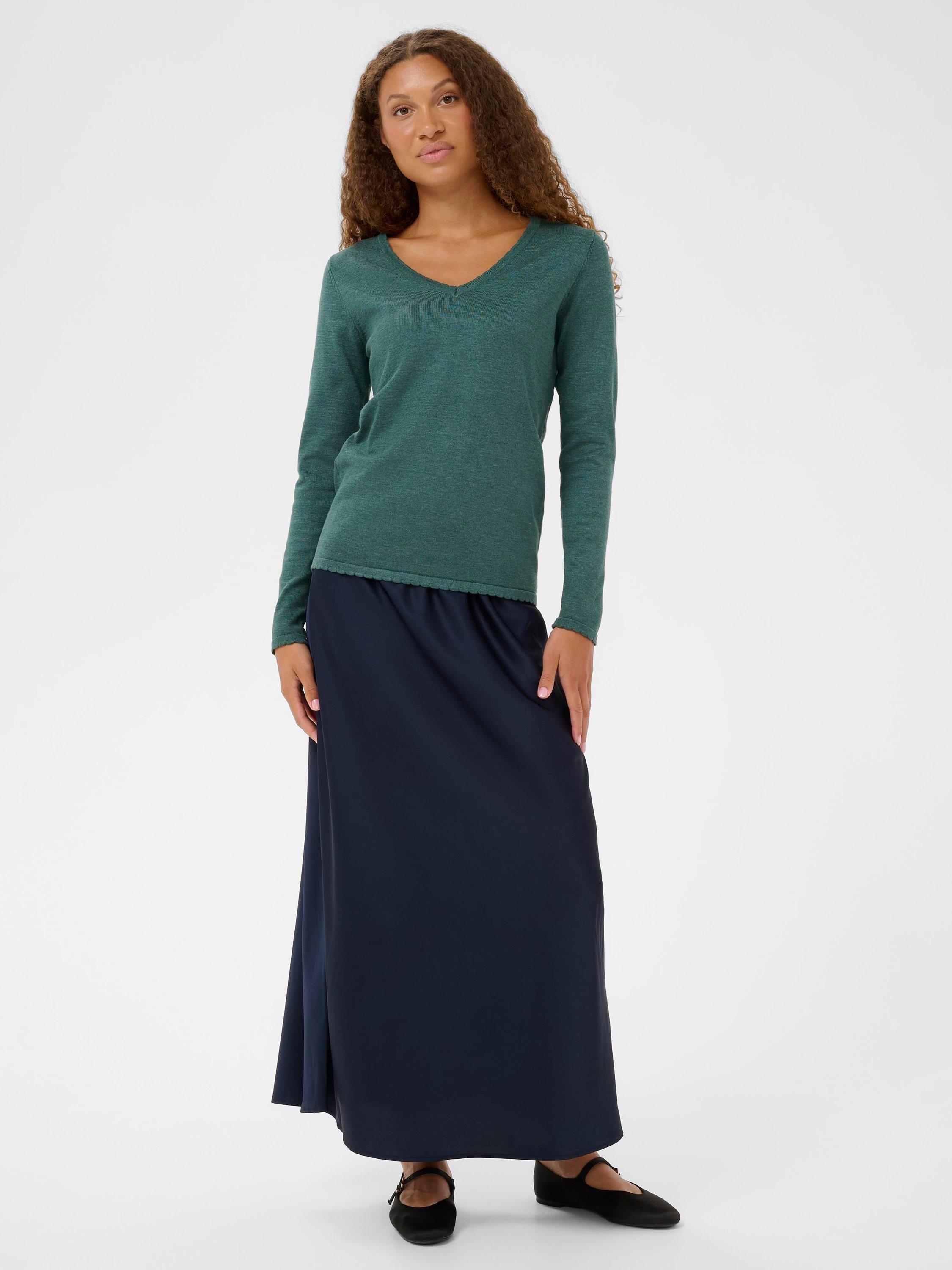 Product image 3 of 6, which shows Saint Tropez Mila Scallop Trim Jumper, June Bug Melange, XS