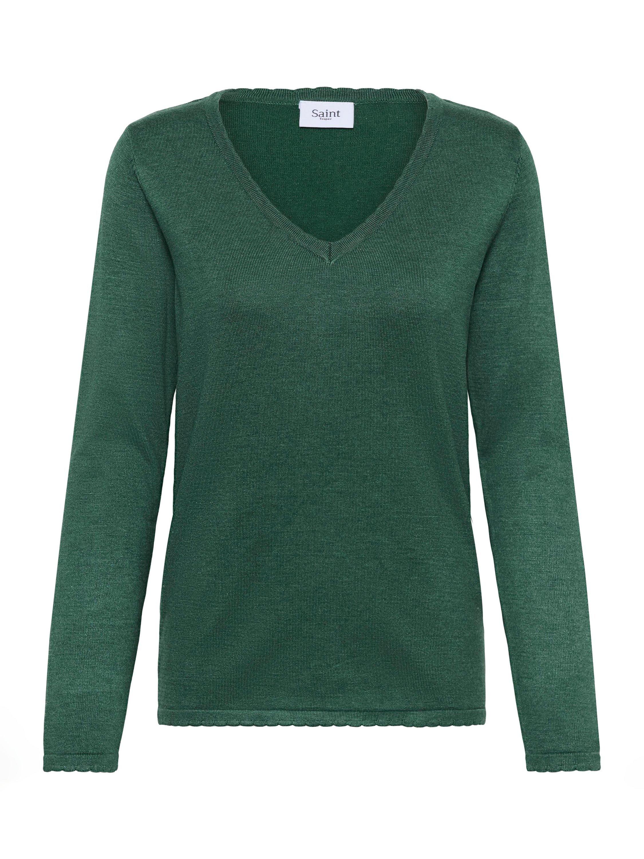 Product image 5 of 6, which shows Saint Tropez Mila Scallop Trim Jumper, June Bug Melange, XS