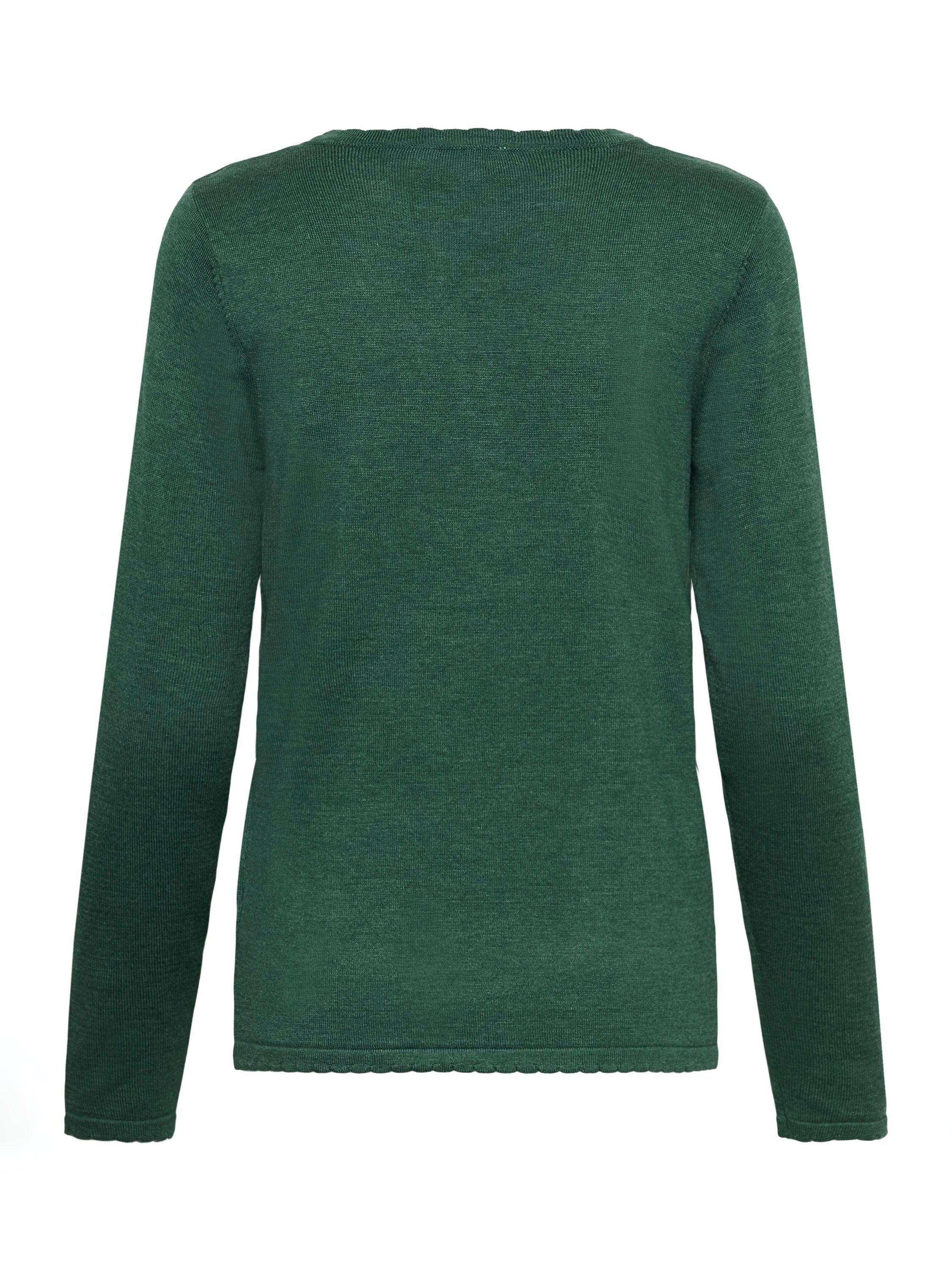 Product image 6 of 6, which shows Saint Tropez Mila Scallop Trim Jumper, June Bug Melange, XS