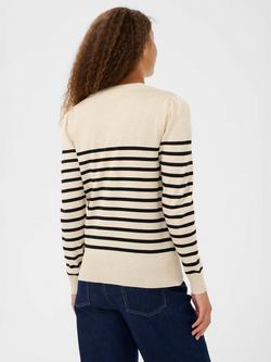 Saint Tropez Mila Slim Fit Stripe Jumper - view 2, Brown Rice/Black