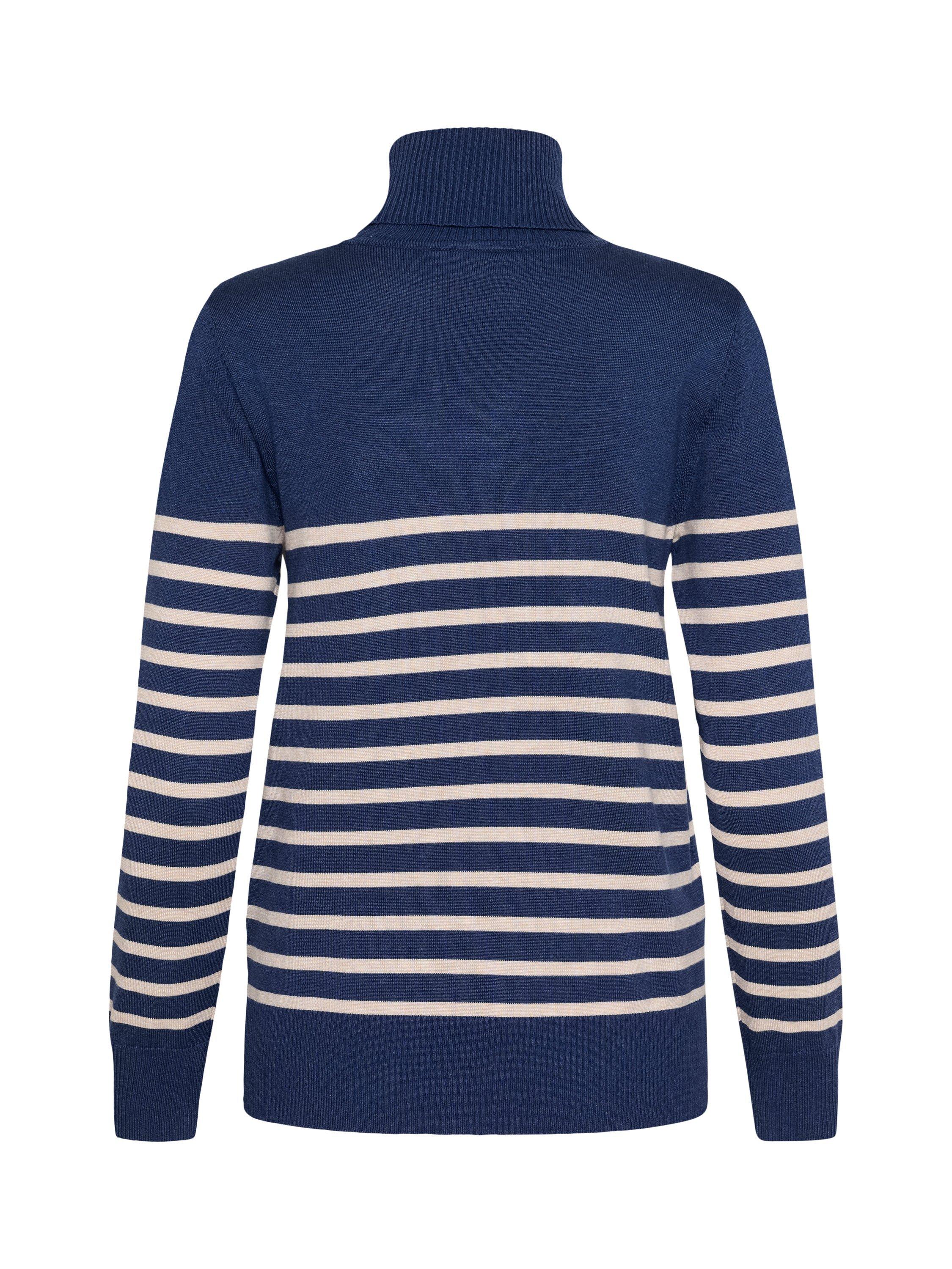 Product image 6 of 6, which shows Saint Tropez Mila Stripe Roll Neck Jumper, Blue/Multi, XS