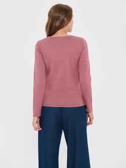 Saint Tropez Mila V Neck Jumper, Red Violet Melange - view 2, Red Violet Melange