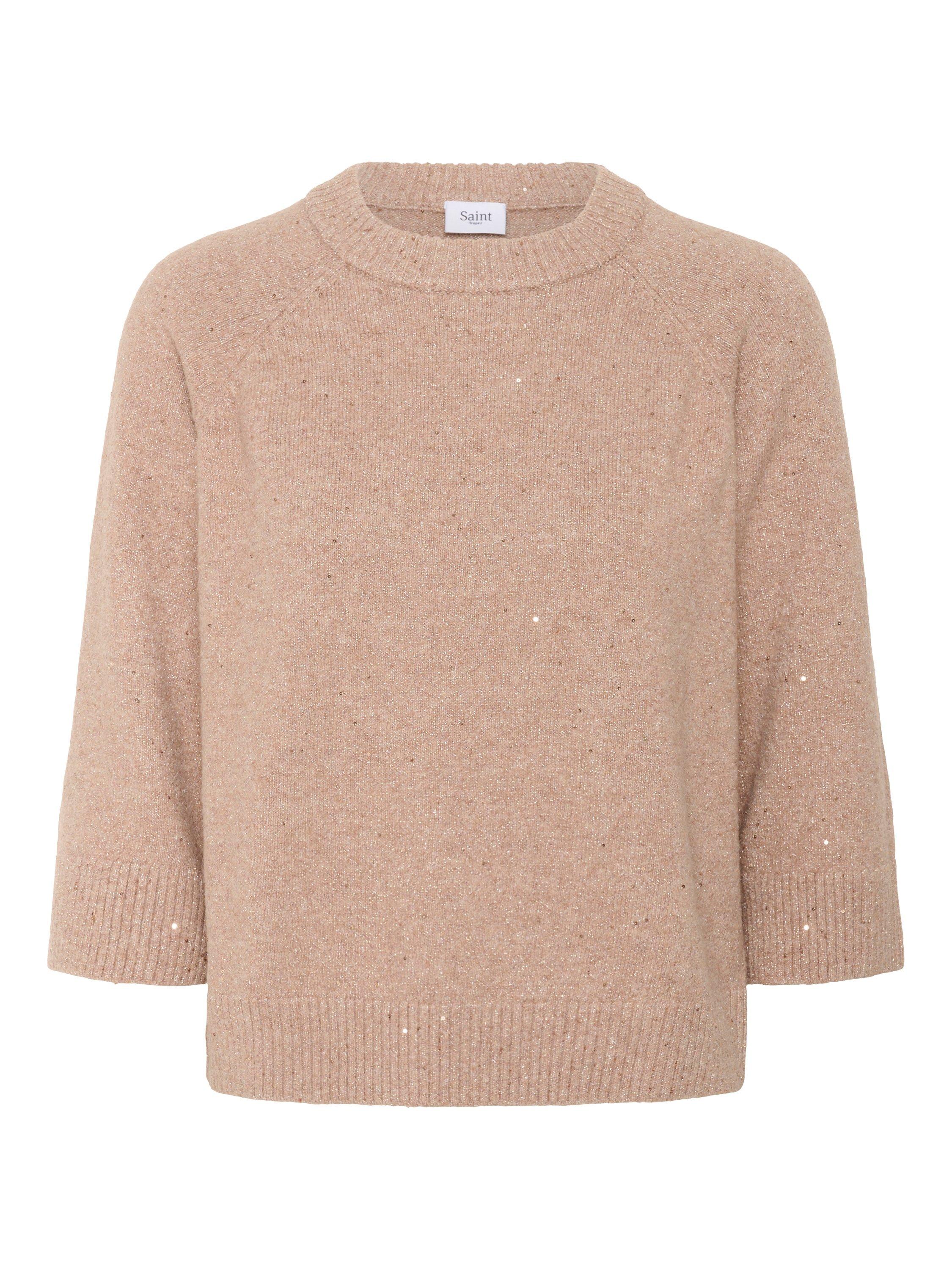 Product image 1 of 2, which shows Saint Tropez Nova Shimmer Jumper, Sepia Rose Melange, XS