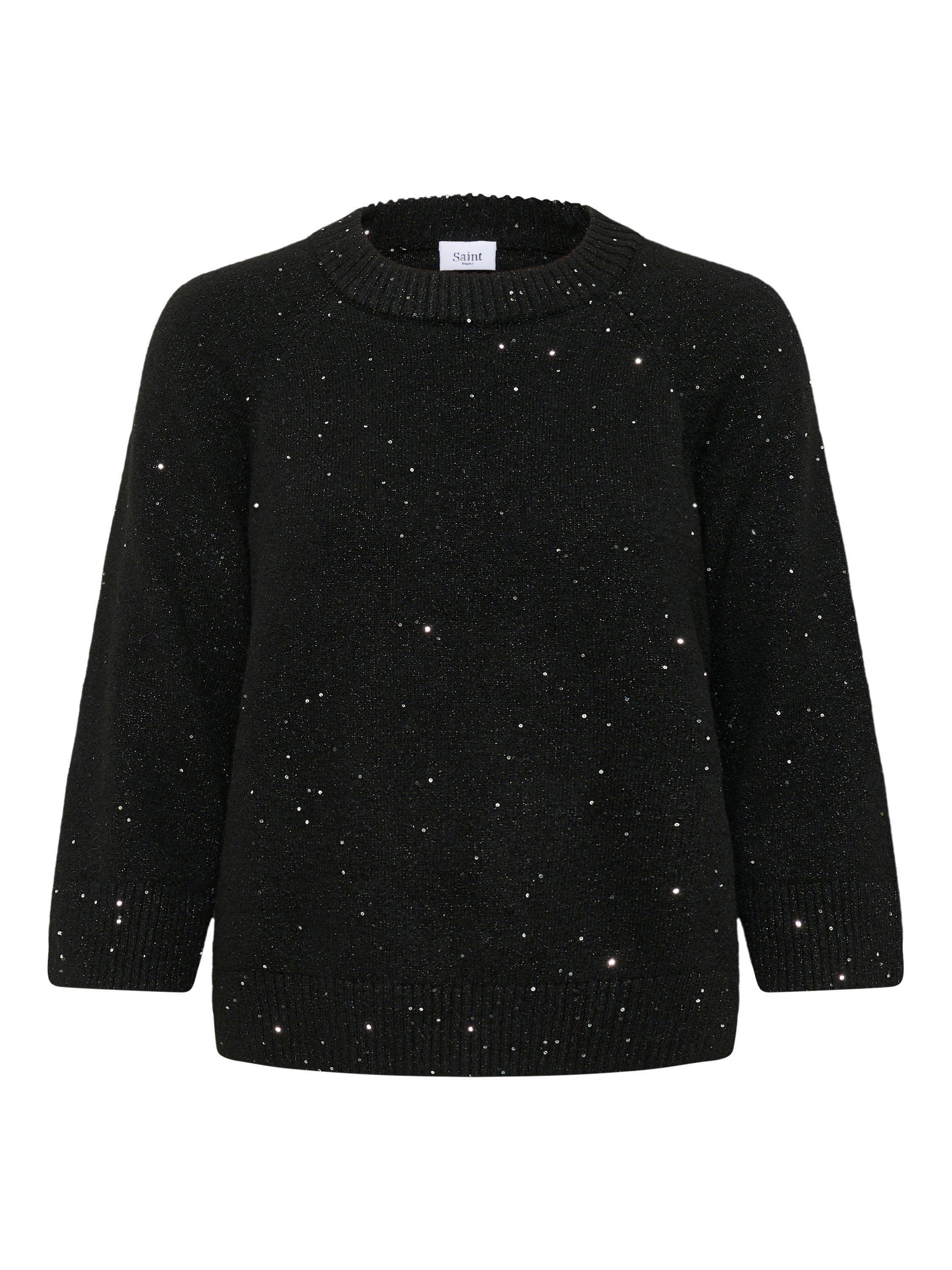 Product image 5 of 6, which shows Saint Tropez Nova Shimmer Jumper, Black, XS