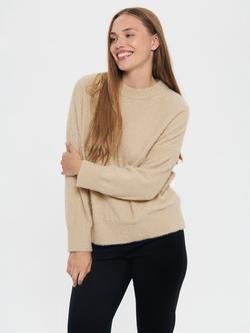 Saint Tropez Nusha Crew Neck Shimmer Jumper, Bleached Sand, Bleached Sand