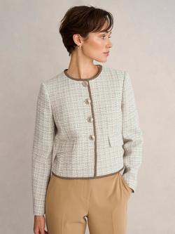 Hobbs Carey Tweed Jacket, Camel/Ivory, Camel/Ivory