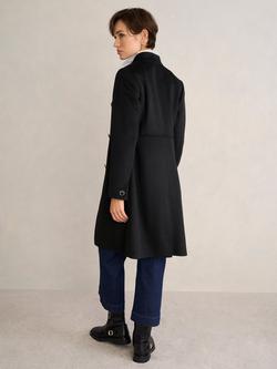 Hobbs Selina Double Breasted Pure Wool Coat, Black - view 2, Black