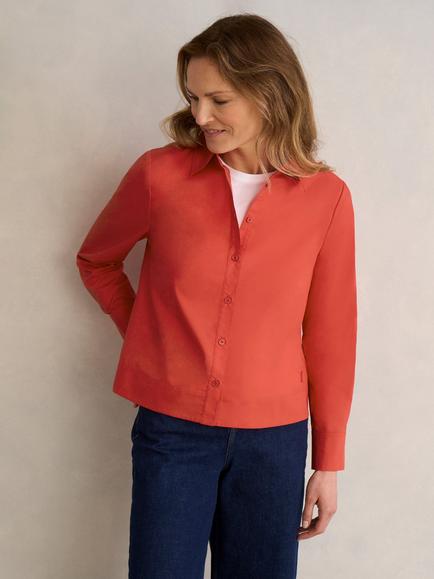 Hobbs Andie Boxy Long Sleeve Shirt, Pepper Red, Pepper Red