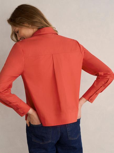 Hobbs Andie Boxy Long Sleeve Shirt, Pepper Red - view 2, Pepper Red