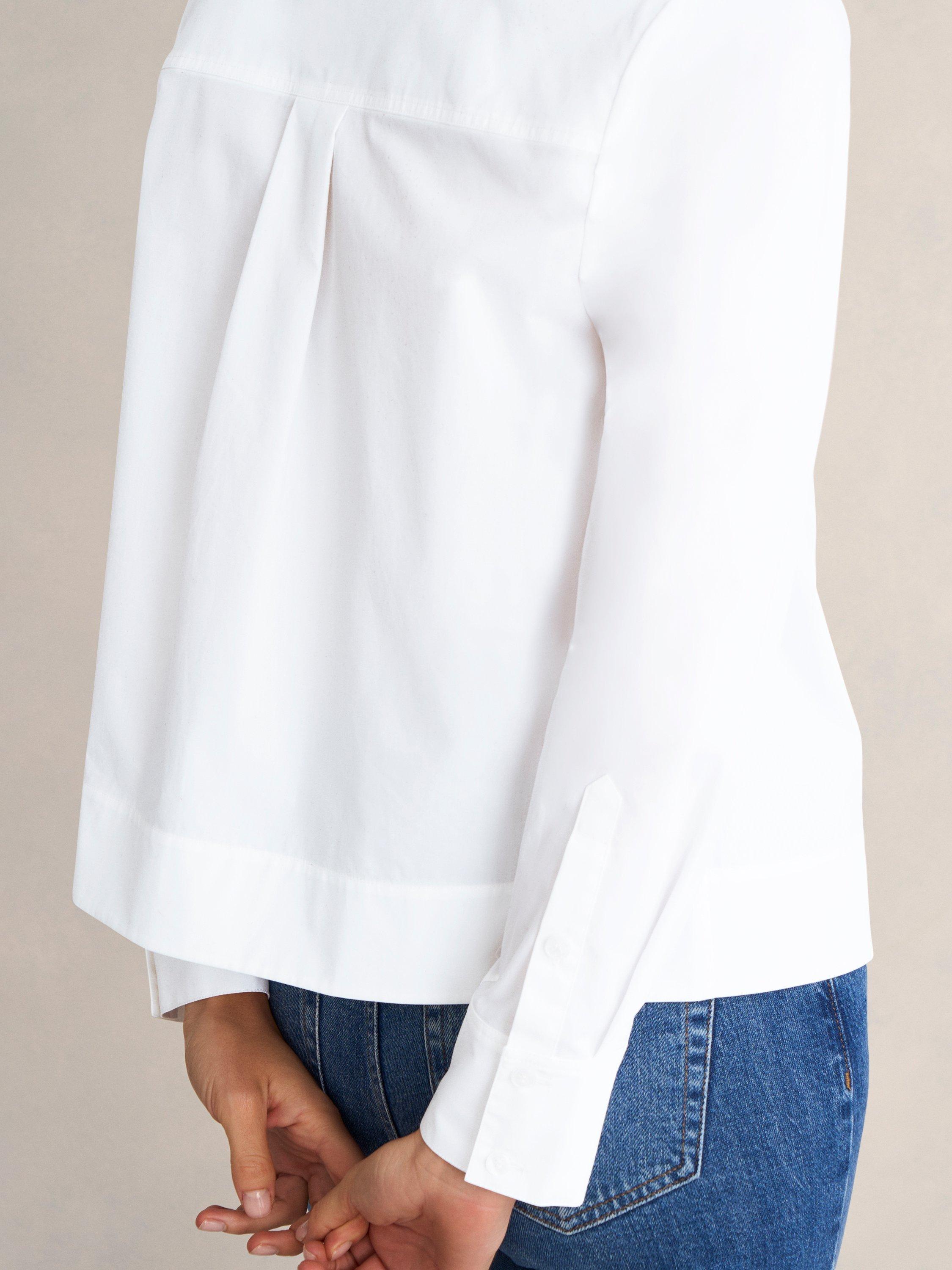 Product image 5 of 8, which shows Hobbs Andie Boxy Long Sleeve Shirt, White, 10