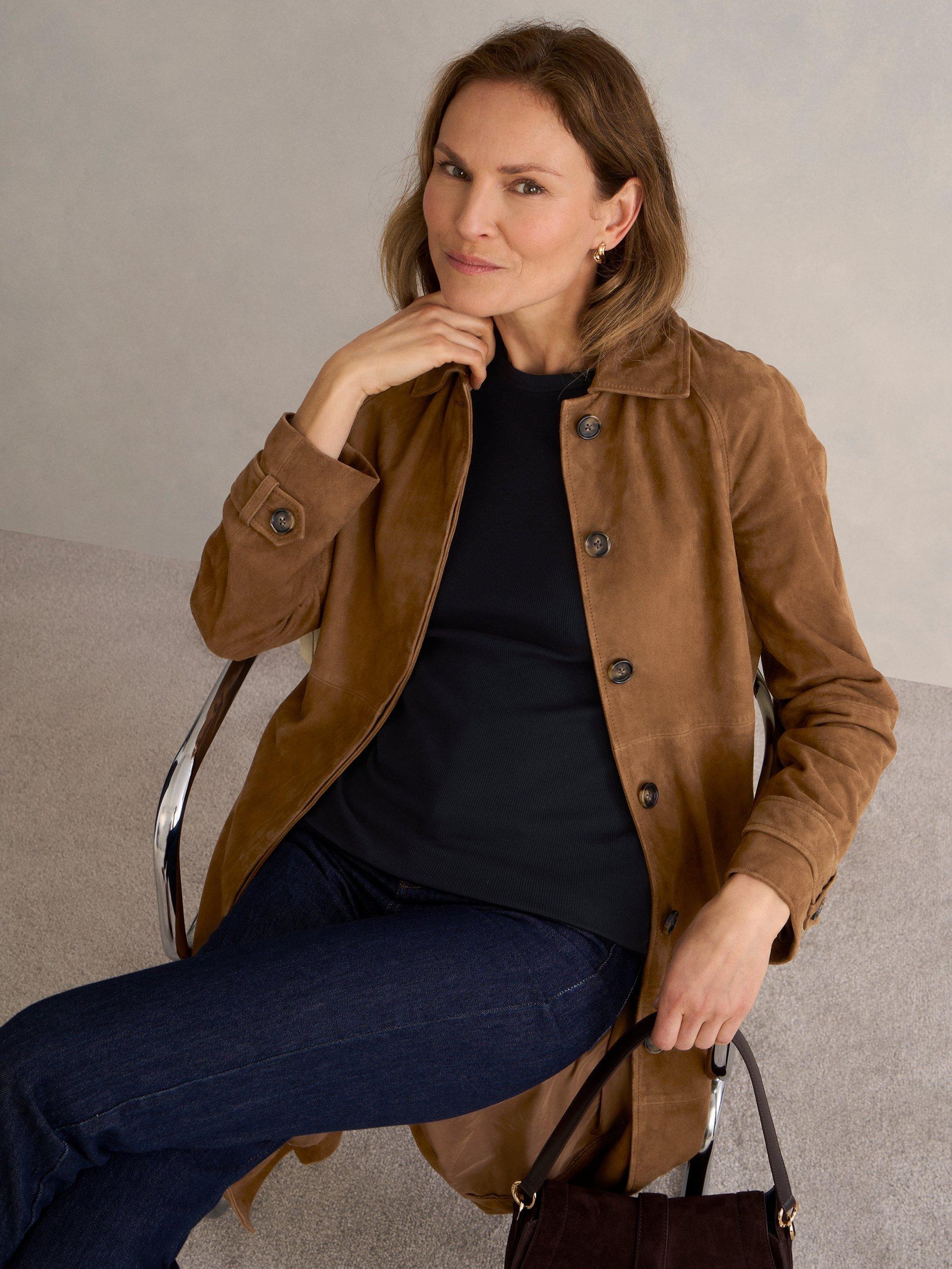 Product image 5 of 5, which shows Hobbs Eva Ribbed T-Shirt, Navy, L