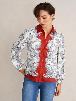 Hobbs Mariella Paisley Print Shirt, Cream/Multi, Cream/Multi